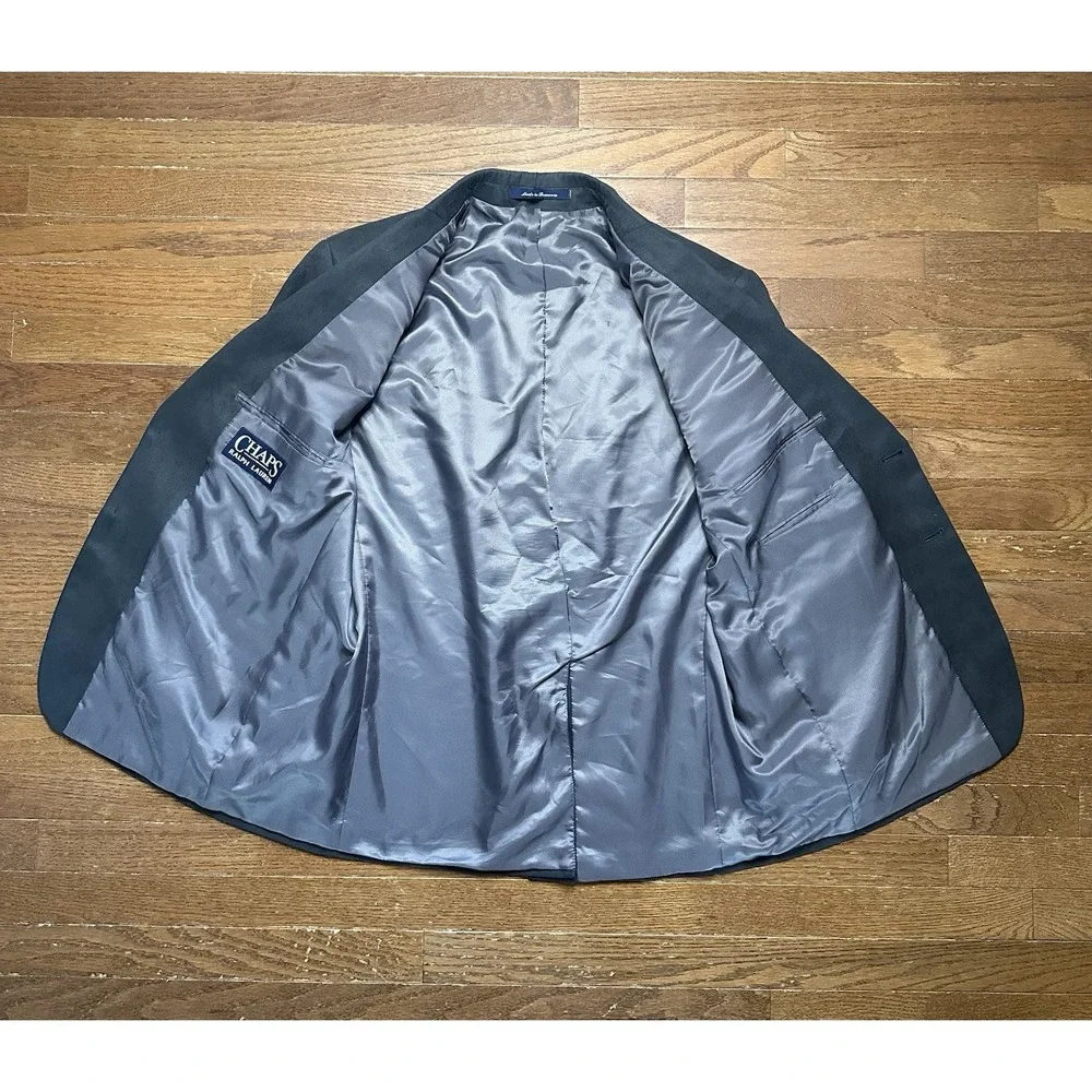 Chaps Ralph Lauren Blazer Mens 42S Grey Faux Suede Sport Jacket‎ Microfiber